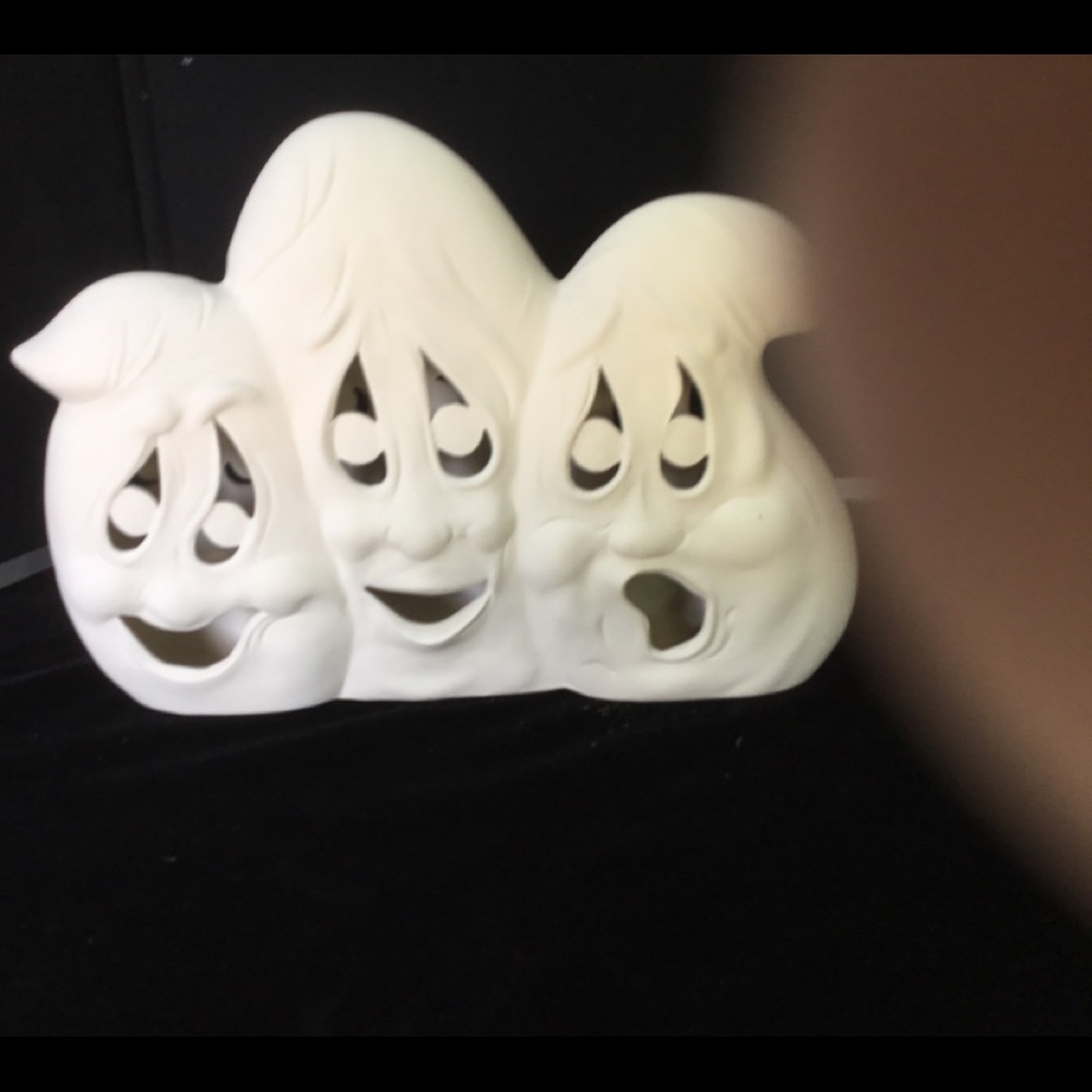 HOMEMADE CERAMIC GHOST DOUBLE SIDED